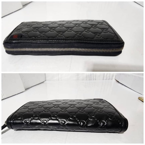 Authentic Gucci Guccissima Zip Around Long Wallet Black - Picture 4 of 13